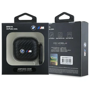 BMW Airpods 4 Hülle Case Cover M Power Carbon Serie Double Metal Logo black - Bild 1 von 3