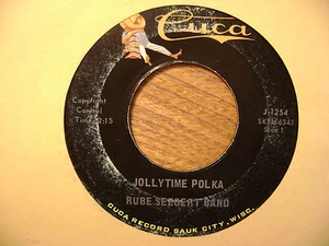 CUCA 45 RECORD J1254 / RUBE SEEGERT / SOCIAL AIRES POLKA / JOLLYTIME POLKA / SEHR GUTER ZUSTAND + - Bild 1 von 2