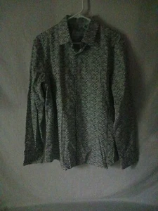 John Lennon Shirt Mens Medium Gray Imagine Button Up Long Sleeve Casual EUC - Picture 1 of 17