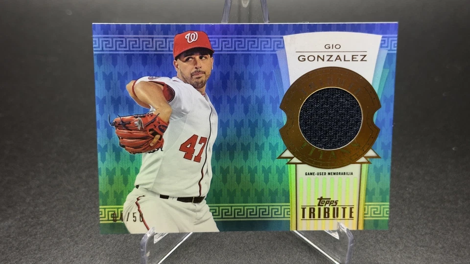 JERSEY GIO GONZALEZ 2014 TOPPS TRIBUTO TITANES RELIQUIA AZUL/50 *NACIONALES* Foto 1 de 3