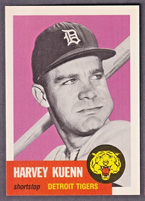 1991 TOPPS ARCHIVES 1953 REPRINT HARVEY KUENN DETROIT TIGER BASEBALL CARD - Image 1 of 2
