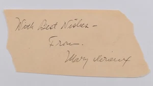 Mary Derieux, Autogramm Unterschrift Ausschnitt, Autorin und Zeitschriftenredakteurin - Bild 1 von 1