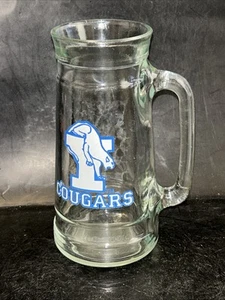 Vintage BYU Cougars Clear Glass Cup Mug 7” Tall - Picture 1 of 7