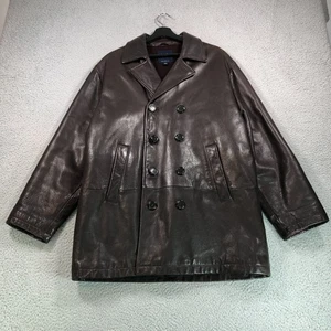 Chaqueta Brooks Brothers Para Hombre Mediana Cuero Marrón Doble Pecho Forrada Peso Pesado - Imagen 1 de 14