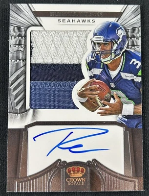 Russell Wilson 2012 Crown Royale #280 Rookie parche de 3 colores RPA automático RC 073/349 Foto 1 de 2