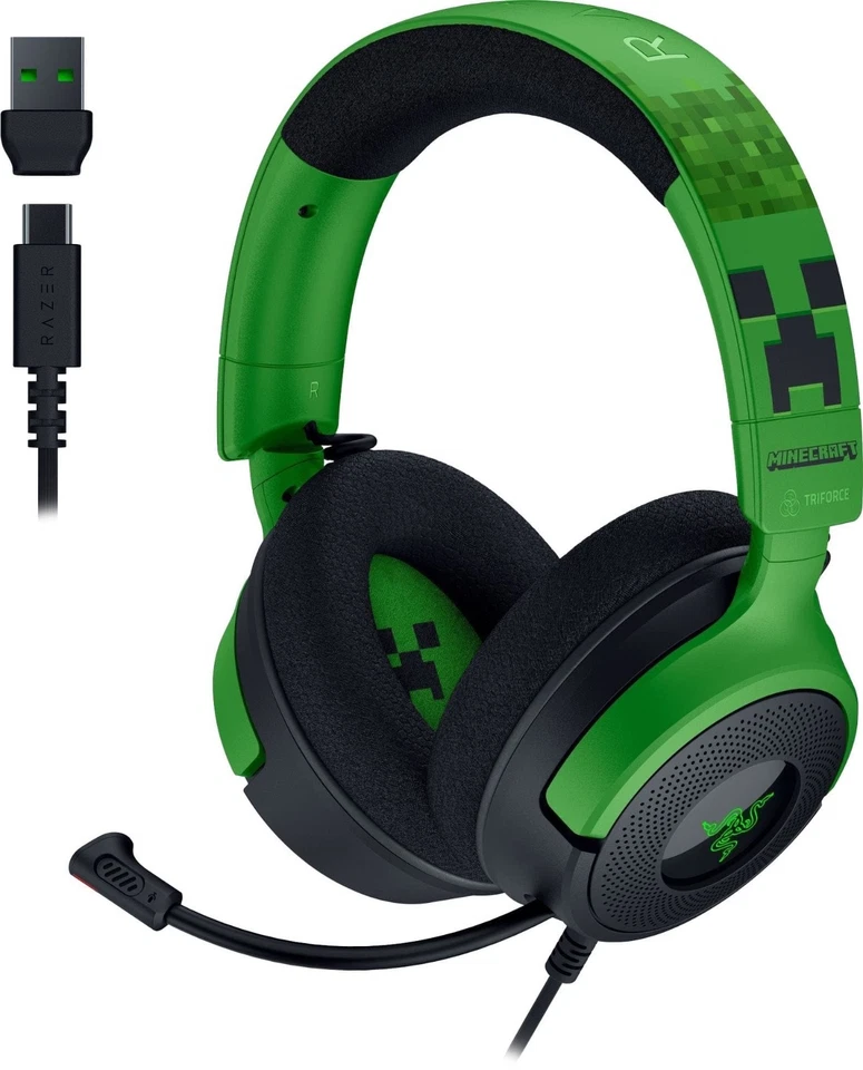 Razer Kraken V4 X Wired Gaming Headset Minecraft Edition - Image 1 of 1