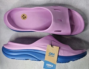 Hoka Herren 12/Damen 14 Ora Recovery 3 Schlappen Sandalen Cyclamen/Coastal Sky Neu - Bild 1 von 9