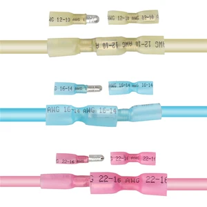 100/300X 22-10AWG Heat Shrink Wire Connectors Electrical Bullet Crimp Terminals - Picture 1 of 14