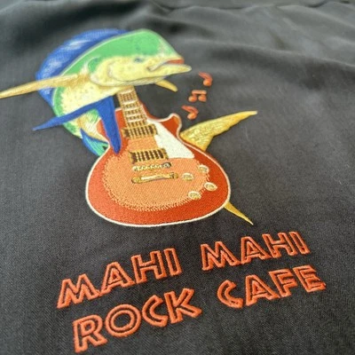 Hook & Tackle Mahi Mahi Shirt L Black Fishing Embroidered Limited Edition Rare - Image 1 of 4