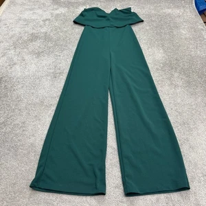 Lulus Jumpsuit trägerlos Rüschen Cape weites Bein Damen Medium grün formell Party - Bild 1 von 11