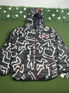 Member Only K Haring giacca uomo XL reversibile imbottito trapuntato con cappuccio isolato - Foto 1 di 23