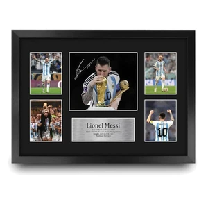 Gerahmtes 16" x 12" Lionel Messi handsigniertes Display - perfektes Geschenk für Fans - Bild 1 von 9