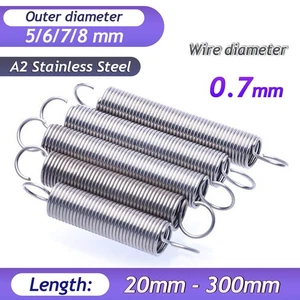 Molle di Tensione Espansione Prolunga Acciaio Inox 304 Con Gancio Filo Dia 0,7mm - Foto 1 di 14