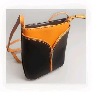 Bandolera Vera Pelle Italiana Cuero Negro Marrón Correa Ajustable - Imagen 1 de 12