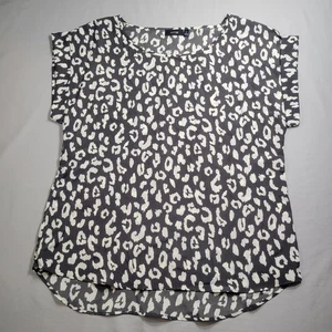 Apt 9 Damenbluse grau/weiß Tiermotiv Flügelärmel Medium - Bild 1 von 9