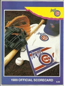 1989 Iowa Cubs vs Columbus Clippers Minor League Scorecard---Bernie Williams  EX - Picture 1 of 2