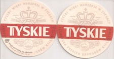 Tyskie Piwo - beer mat 'Cztery wieki warzenia w Tychach' from Poland