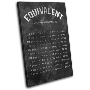 Vintage Chalk Kitchen Typography SINGLE CANVAS WALL ART Picture Print - Picture 1 of 1
