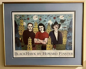 Howard Finster “BlackHawk” Hand Signed and Numbered Print 1995 - Picture 1 of 5