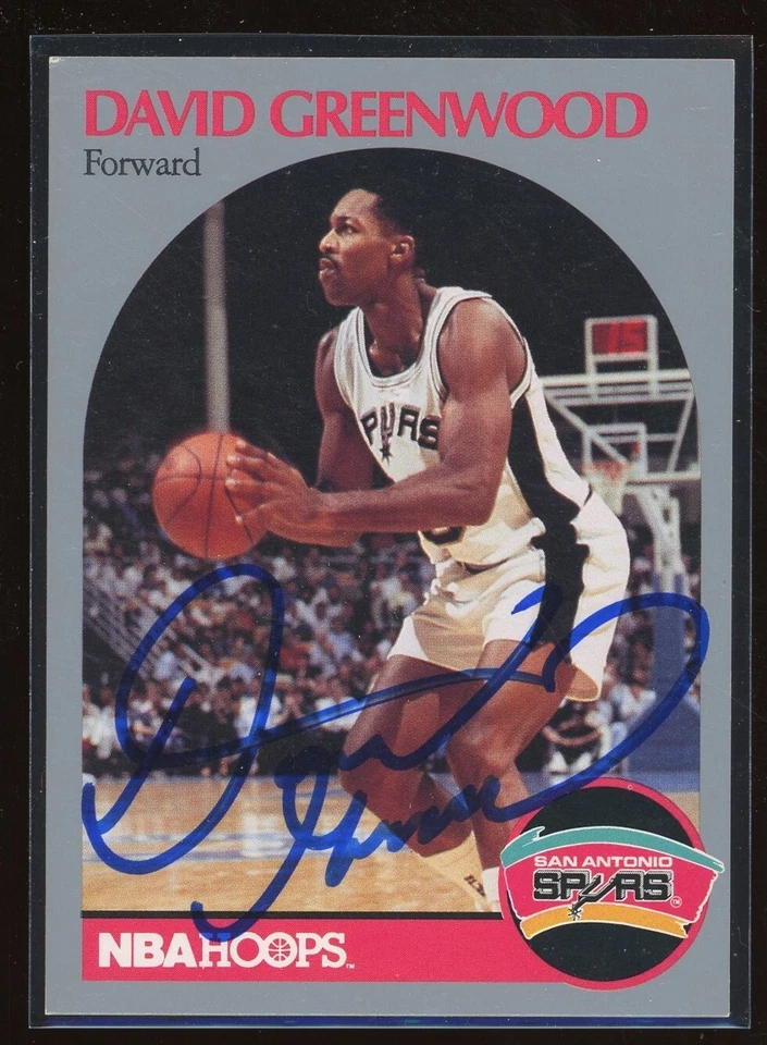 1990-91 NBA Hoops DAVID GREENWOOD Signed Card autograph AUTO SPURS BULLS UCLA - Image 1 of 1