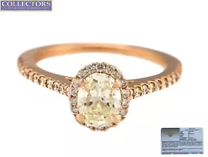 Ladies 14K Rose Gold 0.72 CT K-L SI1 Oval Brilliant Diamond Engagement Ring EGL - Picture 1 of 10