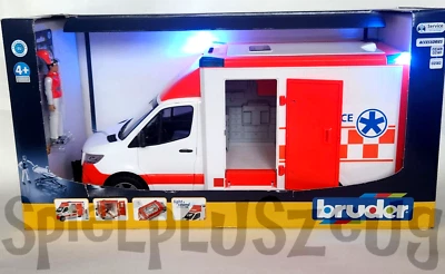 Bruder 02676 Krankenwagen MB Sprinter Ambulance mit Fahrer und Light Sound Modul - Bild 1 von 4