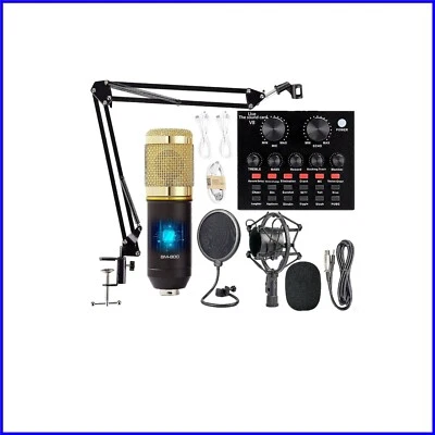 Complete Podcast Equipment Bundle - BM-800 Mic, Live Card & Double-Layer Filter - Image 1 of 4