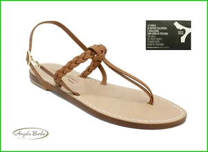 Damen Sandalen Low Zehentrenner Handarbeit Leder Capri Capresi Zöpfe - Bild 1 von 27