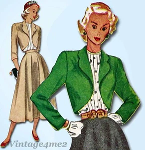 1940s Vintage Simplicity Sewing Pattern 2372 Misses Suit and Tucked Blouse 31B - Picture 1 of 8