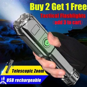 Rechargeable 990000LM LED Flashlight Tactical Police Super Bright Torch Zoomable