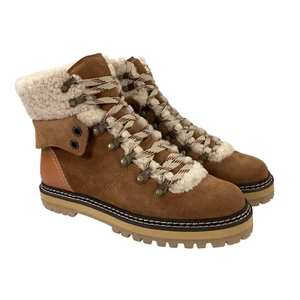 See by Chloe Eileen niedrige Lammfell Wanderstiefel US 9/EU 39 Wildleder/Kalbsleder hellbraun 495 $ - Bild 1 von 9
