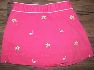 Girl 12 M: Pink Embroidered 100% Cotton ~OSHKOSH Est. 1895~ Flamingo Palm SKORT - Picture 1 of 2
