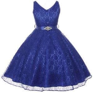 ROYAL BLUE Size 4 Flower Girl Dress Party Birthday Bridesmaid Formal Recital - Picture 1 of 3