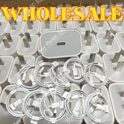Lote de 8 cables tipo C bloque cargador rápido actualización 20W para iPhone 14 13 12 11 Pro Max Foto 1 de 4