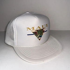 Vintage Maui Hawaiian Half Mesh Foam Rope Snapback Trucker Hat Philippines Made - Picture 1 of 10