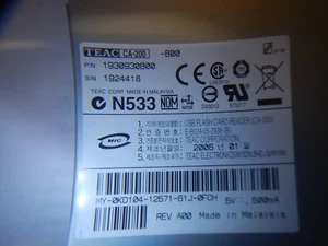 Dell Dimension USB Flash Card Reader TEAC CA-200 1930930B00 black face plate - Picture 1 of 3
