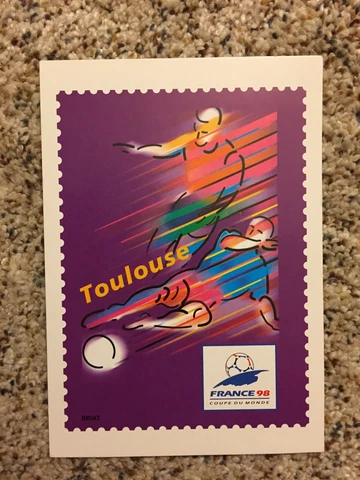 DR JIM STAMPS ENGLAND v ROMANIA FRANCE 98 WORLD CUP POSTCARD TOULOUSE 1998 Cover