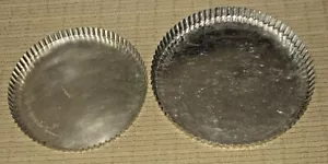 VINTAGE Fluted Pans Quiche Tart 12" & 10.75" Lot of 2 w/ Removeable Bottoms - Picture 1 of 7