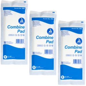 Dynarex Sterile ABD Combine Gauze Cotton Pads, 8" x 10" - Pack of 3 Pads - Picture 1 of 1