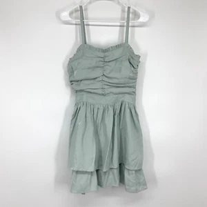 Revolve Majorelle Dress Womens Small Blue Green Sleeveless Mini Ruched Ruffle - Bild 1 von 11