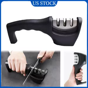 Knife Sharpener 3 Stage Professional Ceramic Tungsten Kitchen Sharpening Tool - Picture 1 of 12