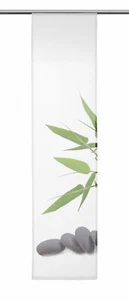 Schiebevorhang Bambus Steine BxH 60x245cm Flächenvorhang Gräser grün grau - Bild 1 von 7