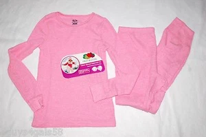 Girls SOLID PINK Pants & L/S Shirt THERMAL LONG UNDERWEAR SET Pajamas L 10-12 - Picture 1 of 1