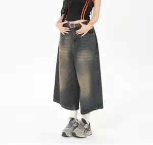 VIntage Style Baggy Streetwear Unisex Wide Leg Dark Denim Jeans S-XXL - Picture 1 of 4
