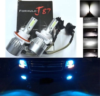 LED Kit C6 72W 9008 H13 8000K Blue Two Bulbs Head Light Replacement Snowmobile - Image 1 of 4