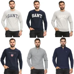 Gant Mens Sweatshirt Casual Crew Neck Designer Pullover Winter Classic Jumper - Picture 1 of 60