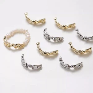 4pcs Blanks Ring Charm,Semicircle Pendant Connector,Finger Ring Bases Charms - Picture 1 of 5