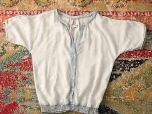 &SHIRT by H&M Damen Chambray Top Shirt hellblau Gr. 4 elastische Taille - Bild 1 von 9