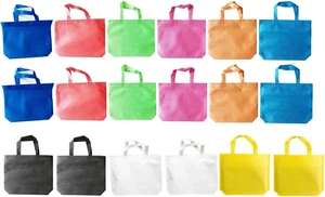 Gift Bags-18Pack(9 Color X 2) Non-Woven Shopping Tote Bags with Handles Multi Co - Picture 1 of 12