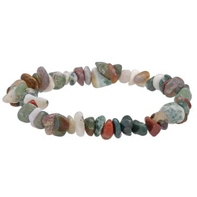 Heliotrop Splitterarmband Edelstein Armband Steinarmband Heilstein dehnbar - Bild 1 von 2